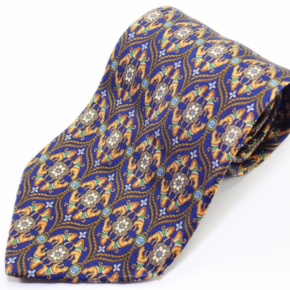 Salvatore Ferragamo Navy Blue Squirrels Silk Tie